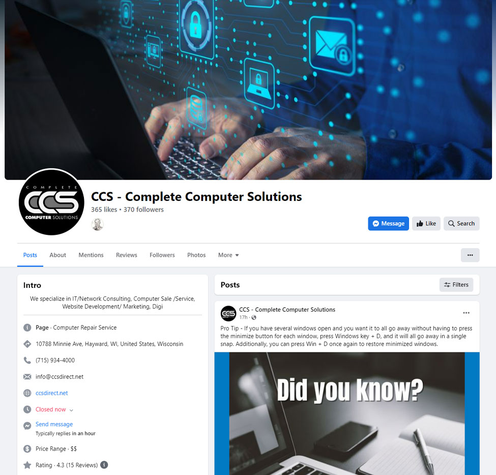 CCS Facebook page